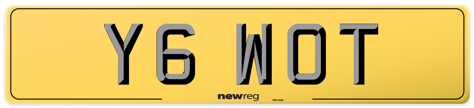 Y6 WOT Rear Number Plate