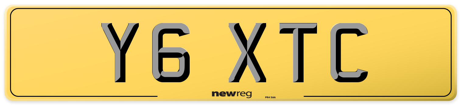 Y6 XTC Rear Number Plate