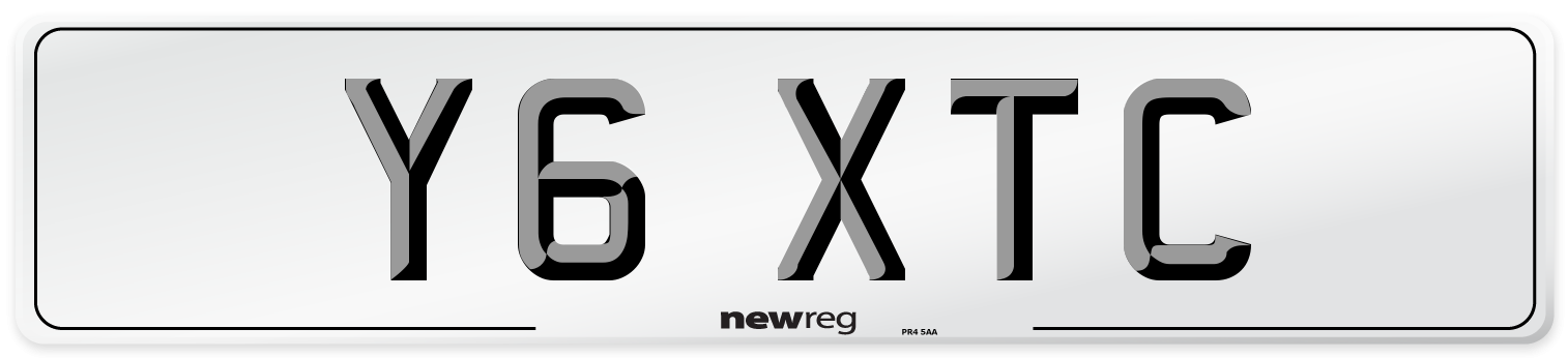 Y6 XTC Front Number Plate