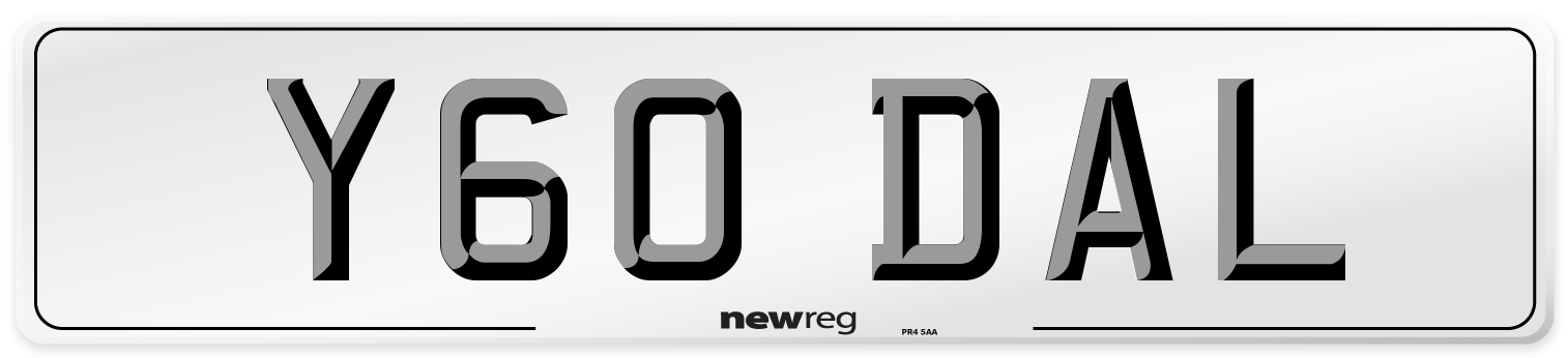 Y60 DAL Front Number Plate