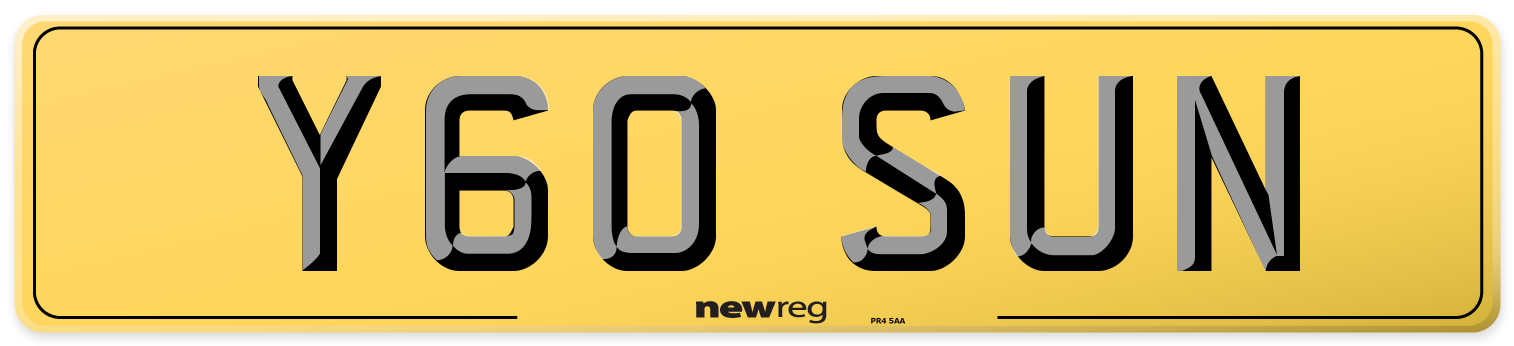 Y60 SUN Rear Number Plate