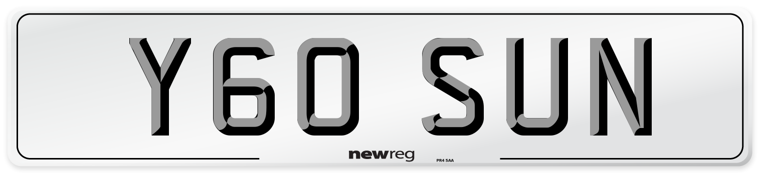 Y60 SUN Front Number Plate