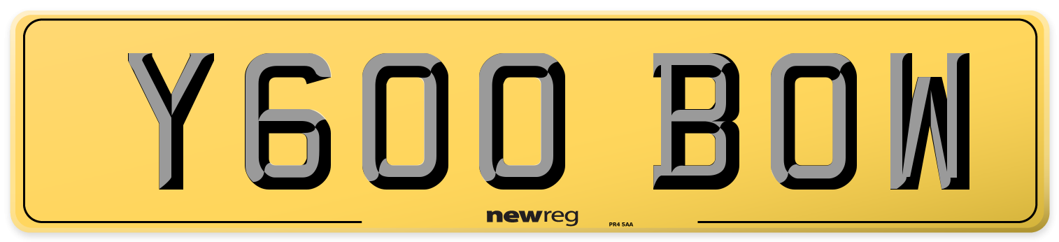Y600 BOW Rear Number Plate