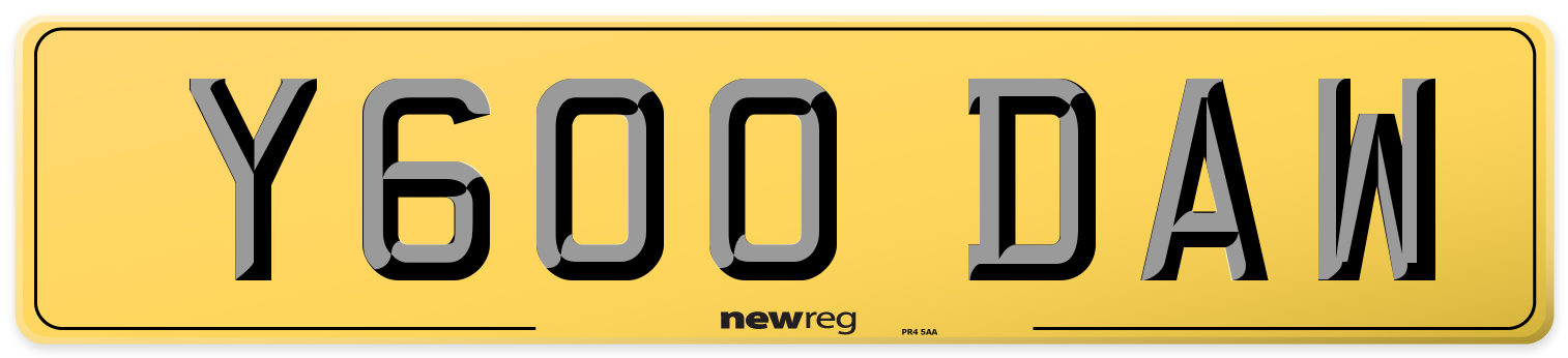 Y600 DAW Rear Number Plate