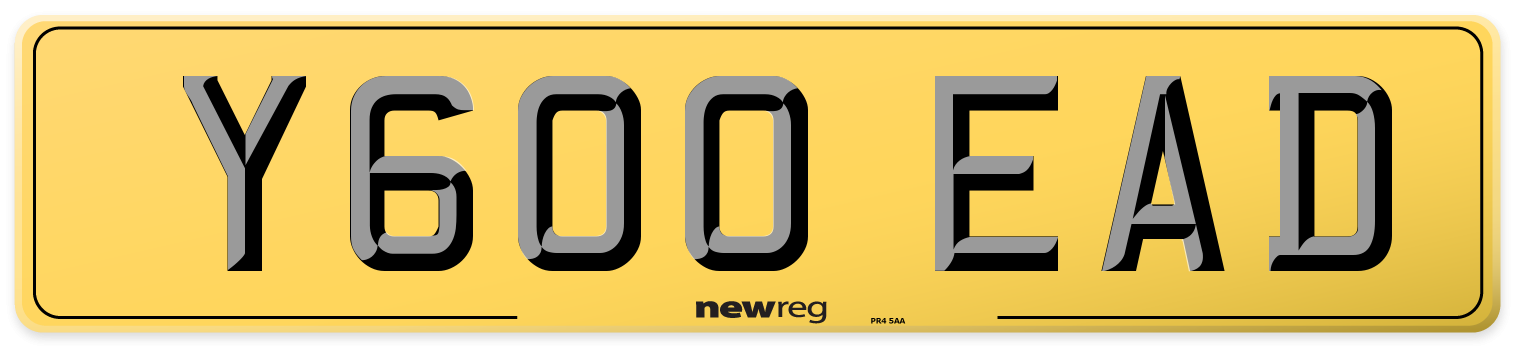 Y600 EAD Rear Number Plate