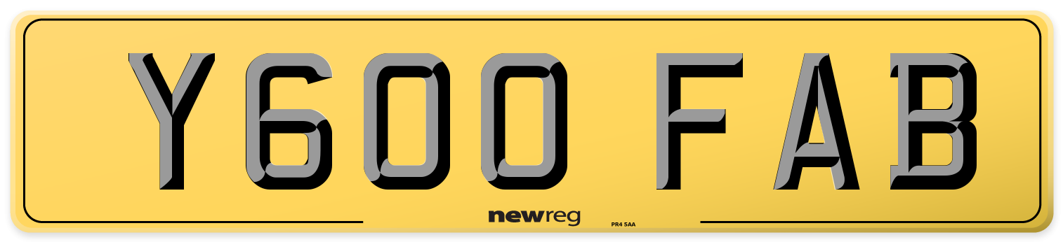Y600 FAB Rear Number Plate