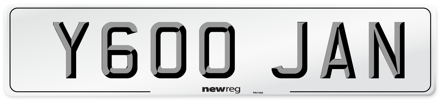 Y600 JAN Front Number Plate