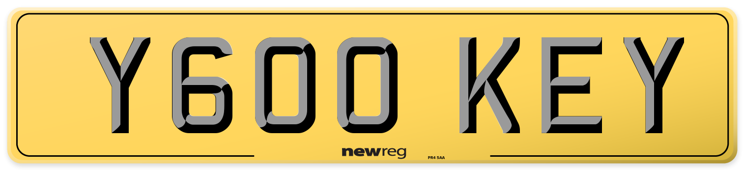 Y600 KEY Rear Number Plate