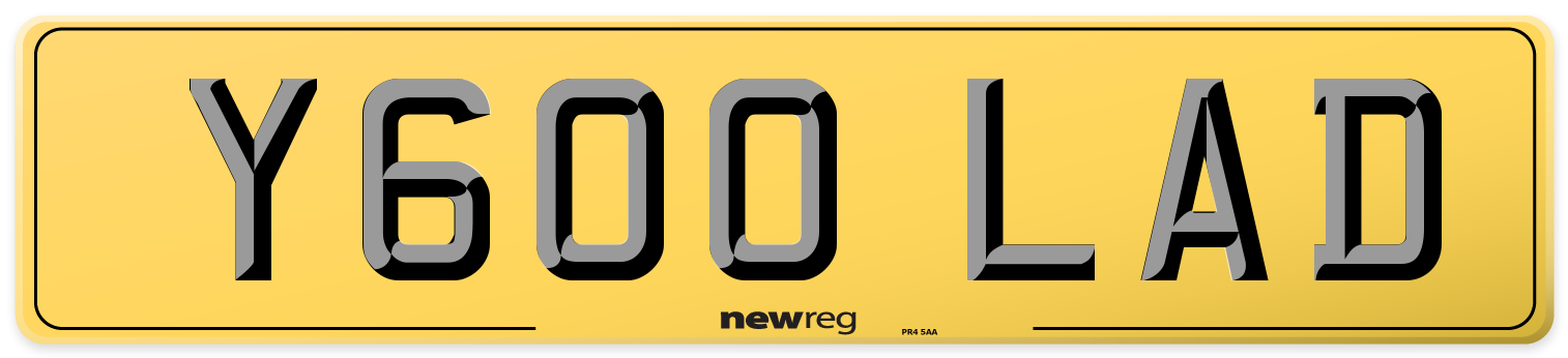 Y600 LAD Rear Number Plate