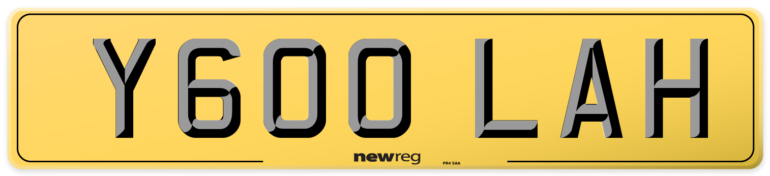 Y600 LAH Rear Number Plate
