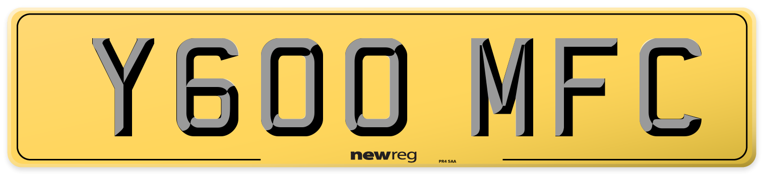 Y600 MFC Rear Number Plate
