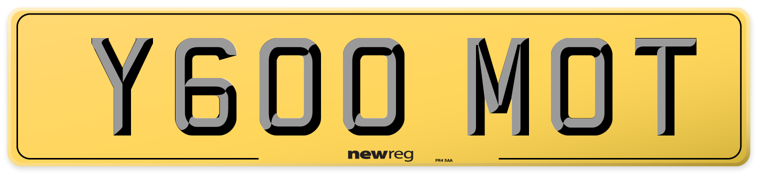 Y600 MOT Rear Number Plate