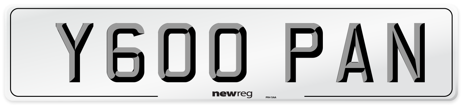 Y600 PAN Front Number Plate