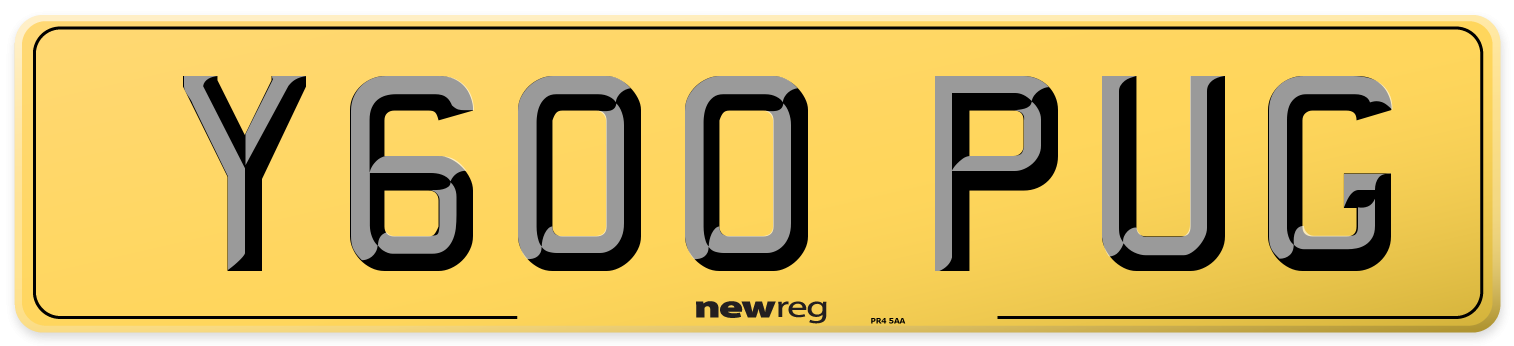 Y600 PUG Rear Number Plate