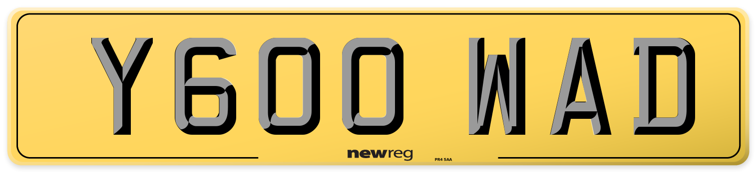 Y600 WAD Rear Number Plate