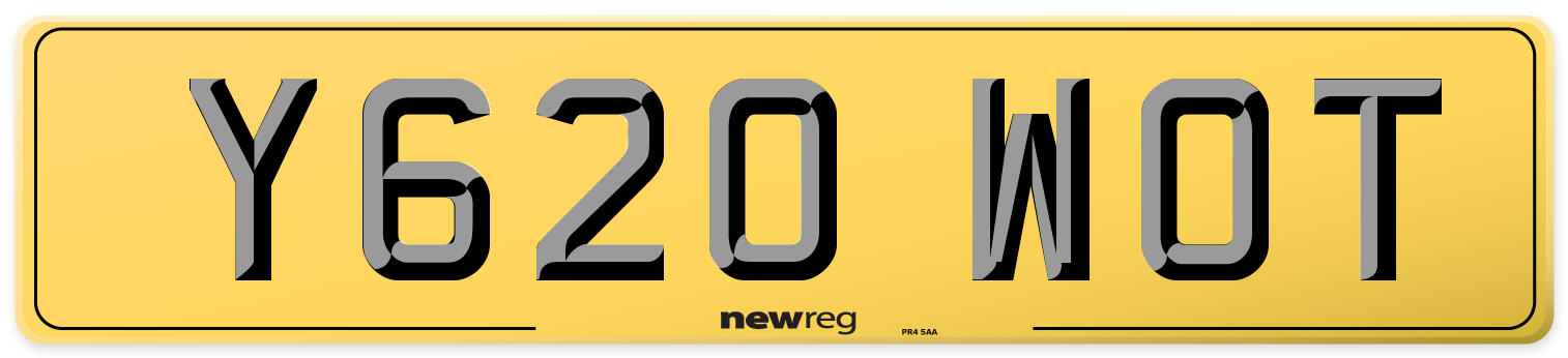 Y620 WOT Rear Number Plate