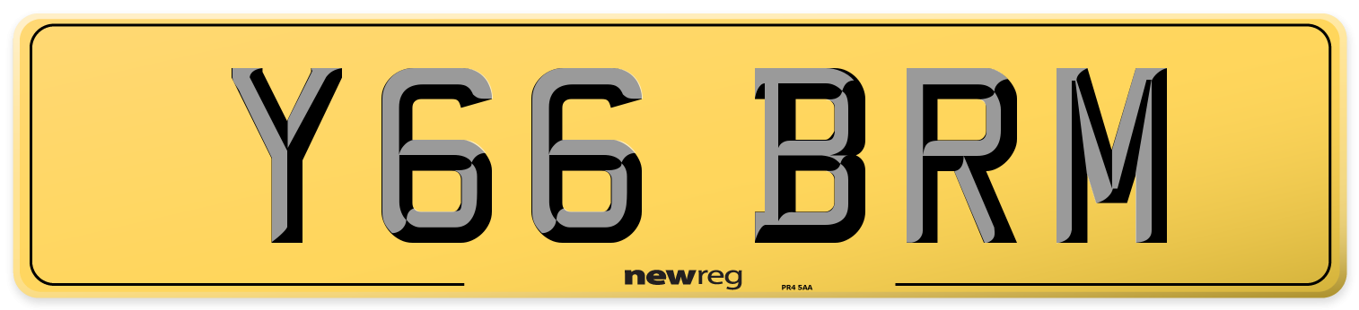 Y66 BRM Rear Number Plate