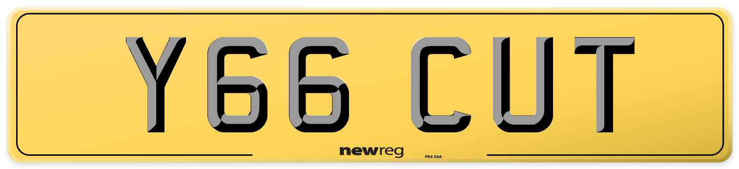 Y66 CUT Rear Number Plate