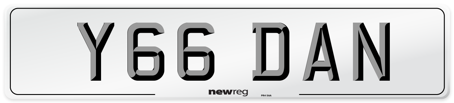 Y66 DAN Front Number Plate
