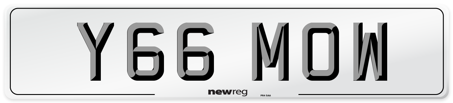 Y66 MOW Front Number Plate