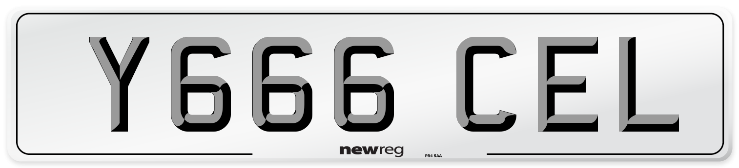 Y666 CEL Front Number Plate