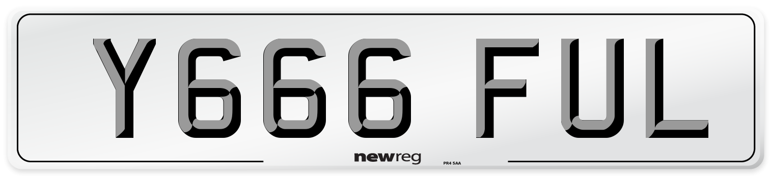 Y666 FUL Front Number Plate