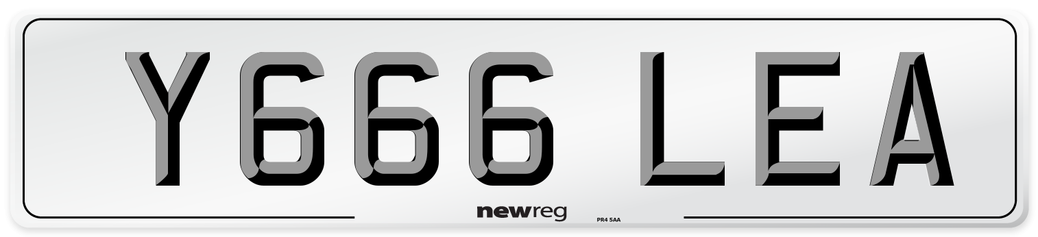Y666 LEA Front Number Plate