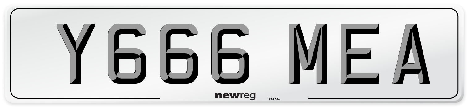Y666 MEA Front Number Plate