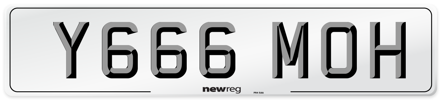 Y666 MOH Front Number Plate