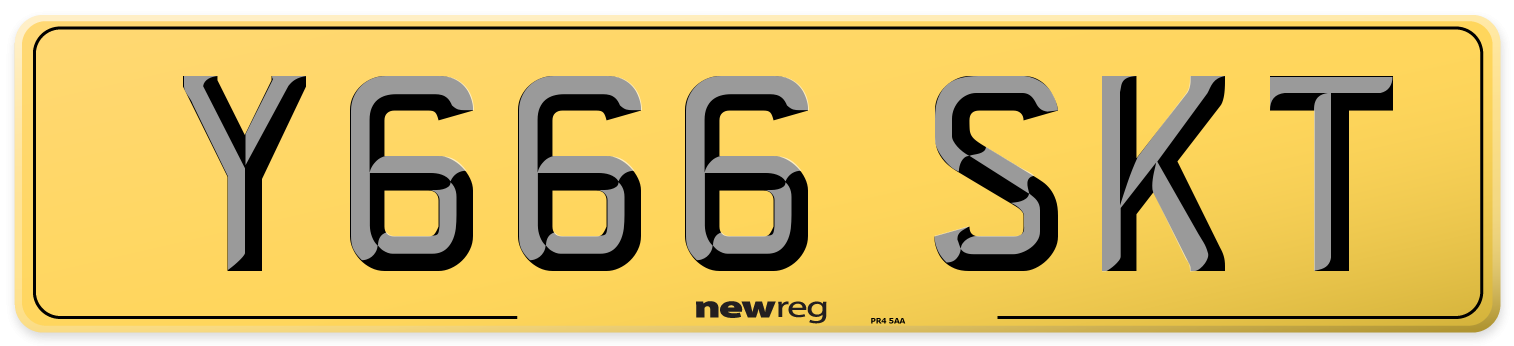 Y666 SKT Rear Number Plate