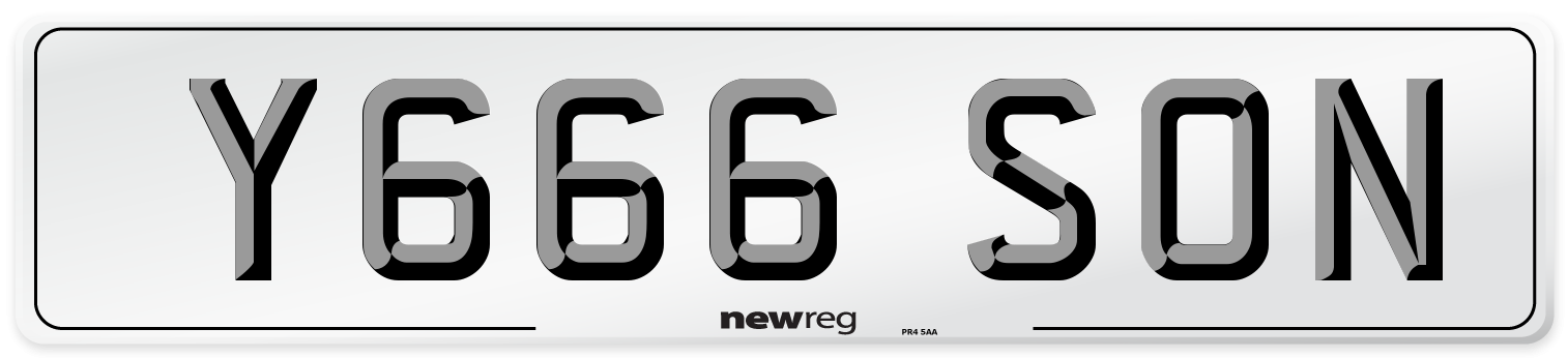 Y666 SON Front Number Plate