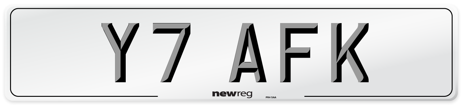 Y7 AFK Front Number Plate