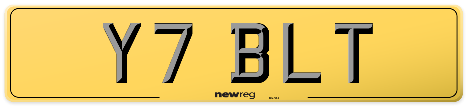 Y7 BLT Rear Number Plate