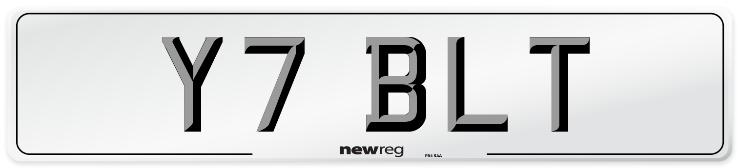 Y7 BLT Front Number Plate