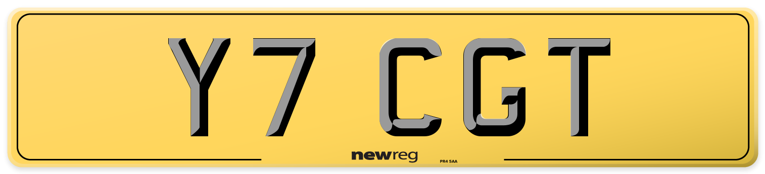 Y7 CGT Rear Number Plate