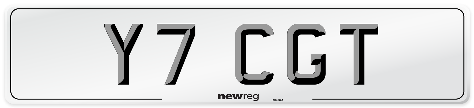 Y7 CGT Front Number Plate
