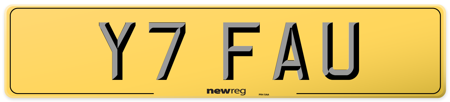Y7 FAU Rear Number Plate