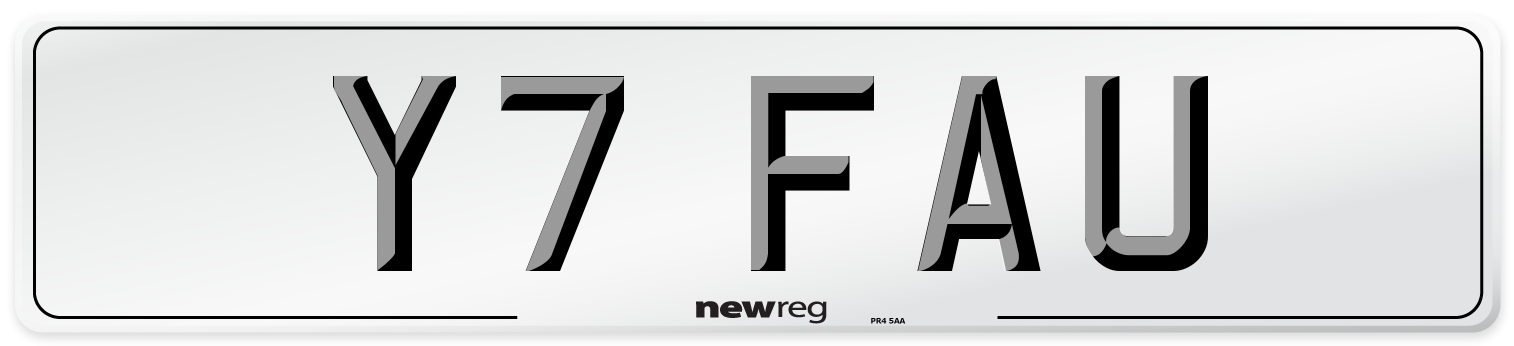Y7 FAU Front Number Plate