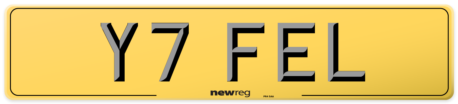 Y7 FEL Rear Number Plate