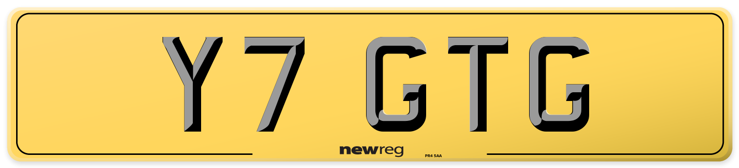 Y7 GTG Rear Number Plate