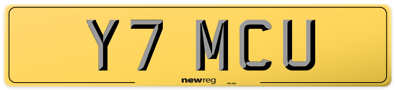 Y7 MCU Rear Number Plate