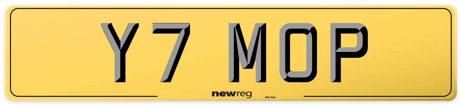 Y7 MOP Rear Number Plate