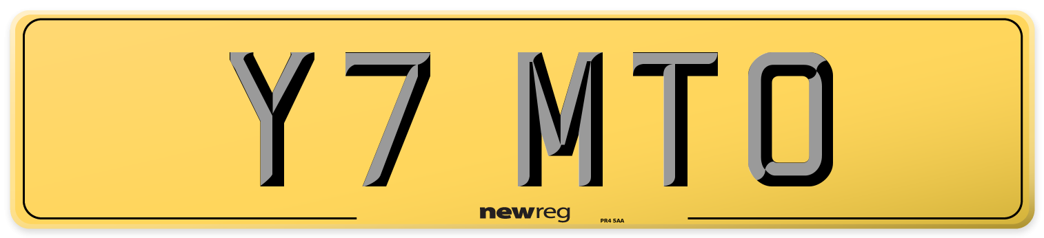 Y7 MTO Rear Number Plate