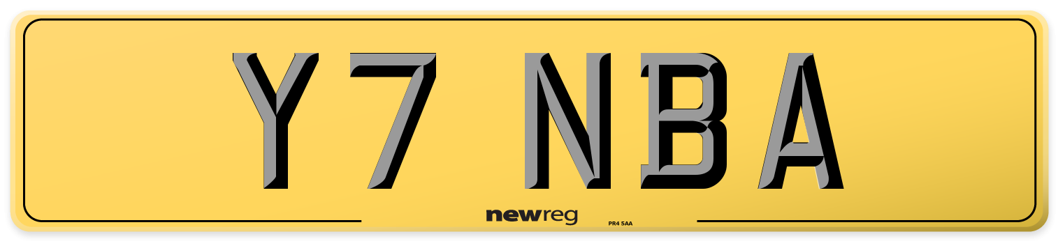 Y7 NBA Rear Number Plate