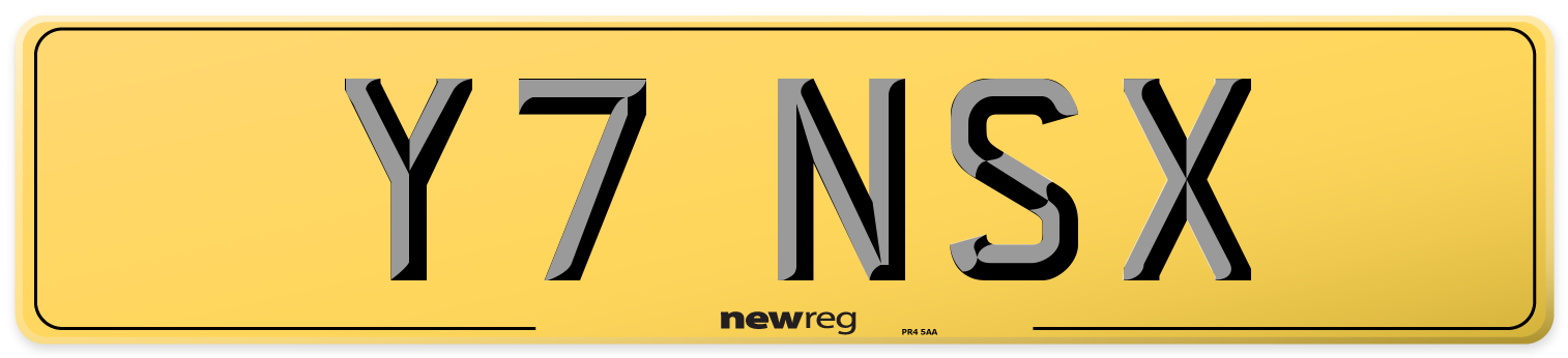 Y7 NSX Rear Number Plate