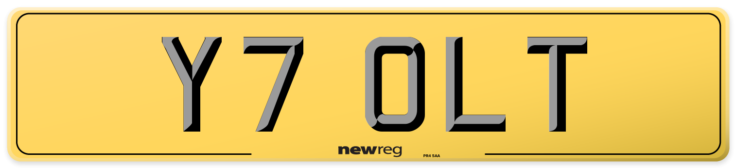 Y7 OLT Rear Number Plate