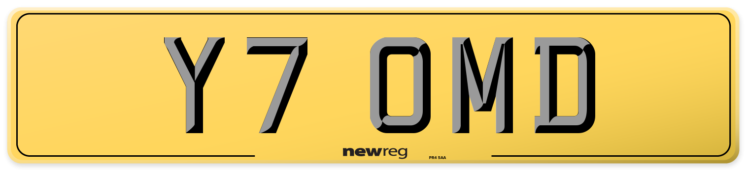 Y7 OMD Rear Number Plate