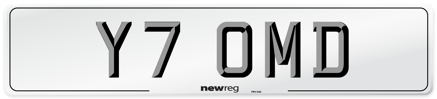 Y7 OMD Front Number Plate