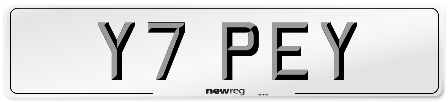 Y7 PEY Front Number Plate