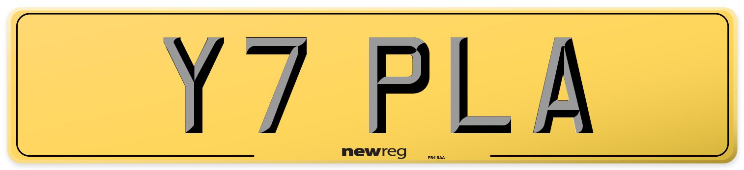 Y7 PLA Rear Number Plate